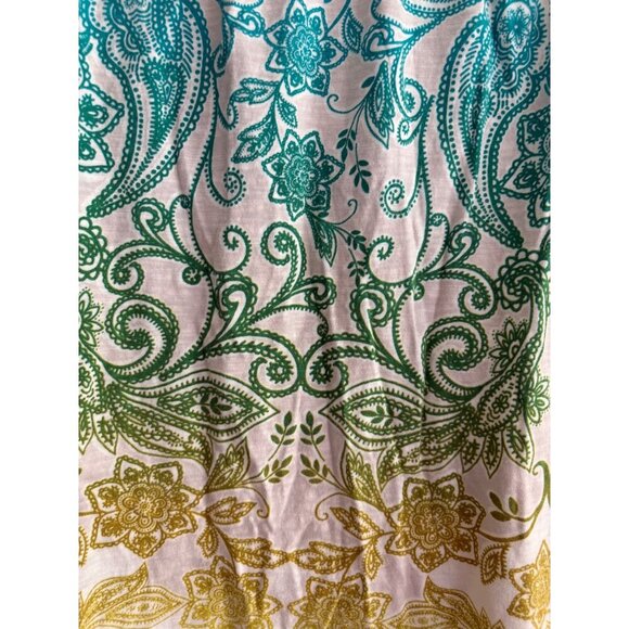 Athleta White Paisley Print Colorful Racerback Athletic Tank Size Small Tall - Picture 6 of 10